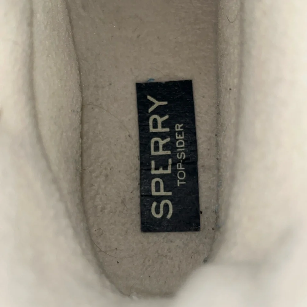 Sperry Saltwater Varsity Stripe Duck‎ Snow/Rain Boots Oat/Green.
